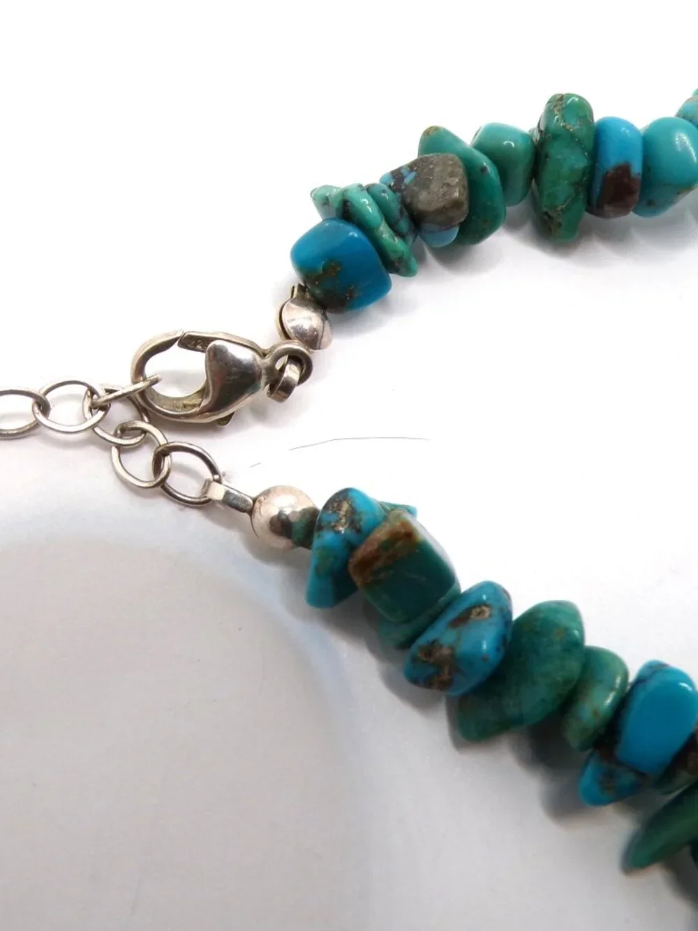 Free-Form Turquoise & Lapis Necklace – Sterling Silver Beads & Clasp